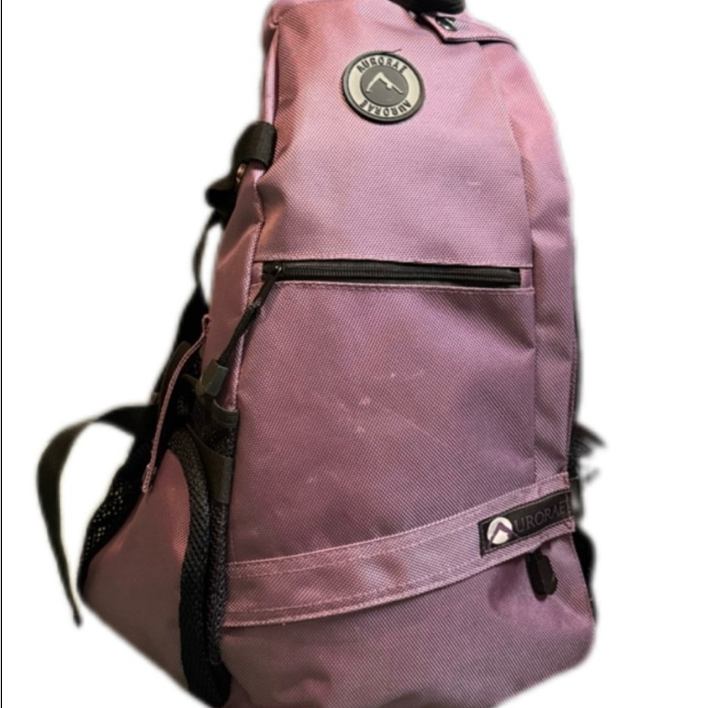 Aurorae Purple Sling Backpack Crossbody Bag – Travel, Yoga, Gym, Everyday Use